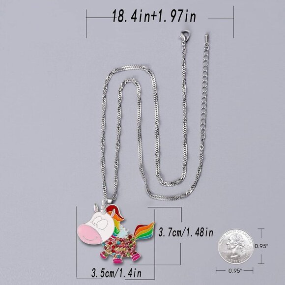 Adorable 6-Piece Pastel Crystal Necklace Set for Teen Girls - Gift Ready! - Picture 4 of 5